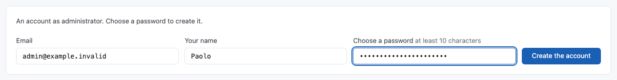 The link an administrator sent, asking for a name and a password